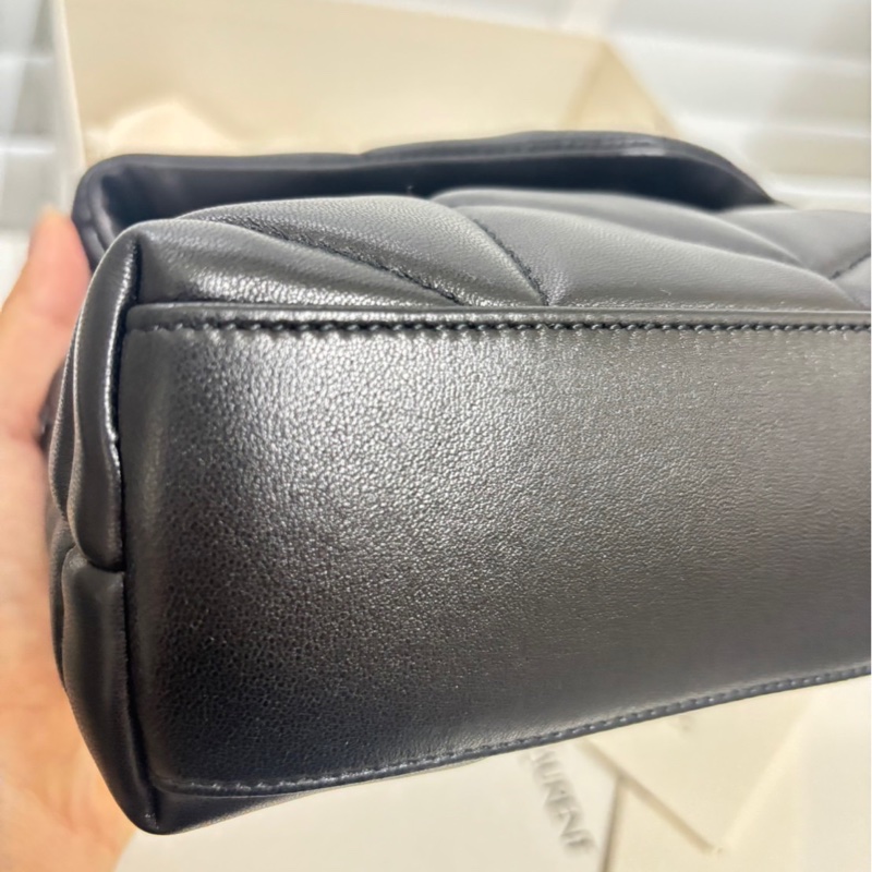 Ysl PUFFER TOY羊皮革手袋 黑鏈-11