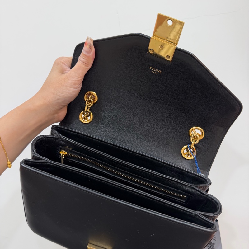 Celine C BAG 金釦 深藍 lisa同款 豆腐包 鏈條包 斜背包 手提包 側背包 肩背包-17