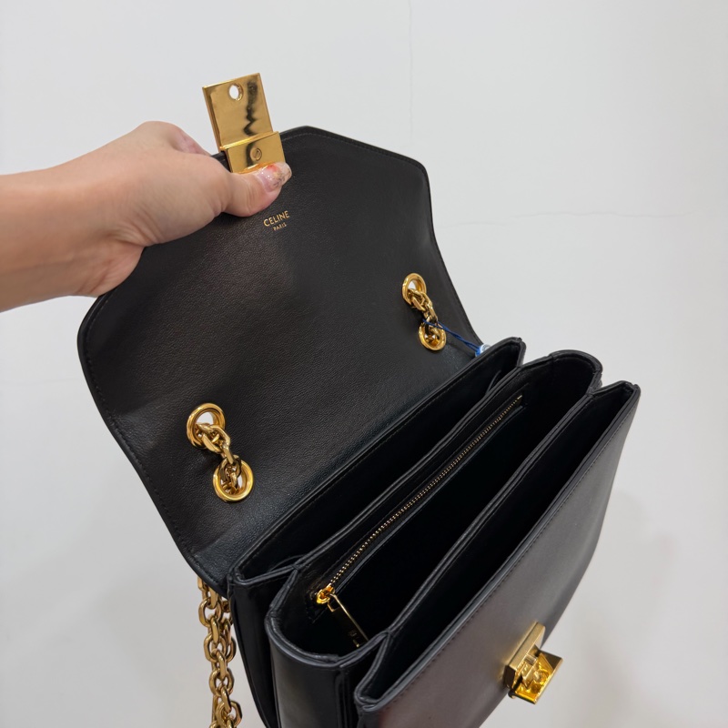 Celine C BAG 金釦 深藍 lisa同款 豆腐包 鏈條包 斜背包 手提包 側背包 肩背包-18