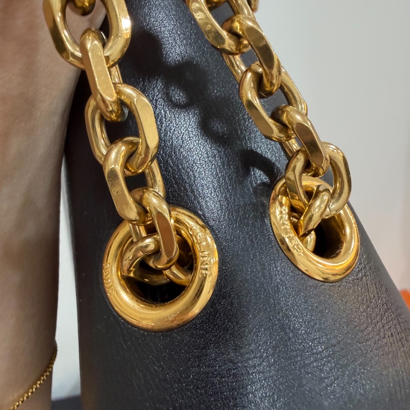 Celine C BAG 金釦 深藍 lisa同款 豆腐包 鏈條包 斜背包 手提包 側背包 肩背包-19