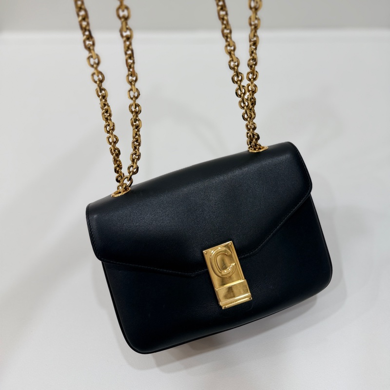 Celine C BAG 金釦 深藍 lisa同款 豆腐包 鏈條包 斜背包 手提包 側背包 肩背包-25