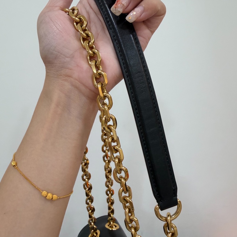 Celine C BAG 金釦 深藍 lisa同款 豆腐包 鏈條包 斜背包 手提包 側背包 肩背包-30