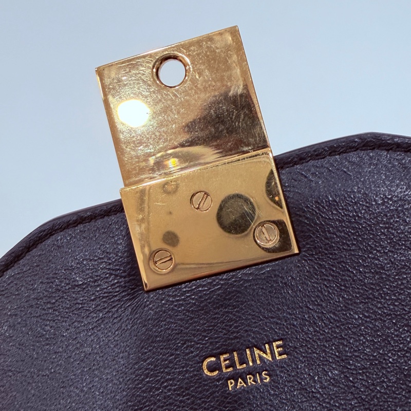 Celine C BAG 金釦 深藍 lisa同款 豆腐包 鏈條包 斜背包 手提包 側背包 肩背包-43