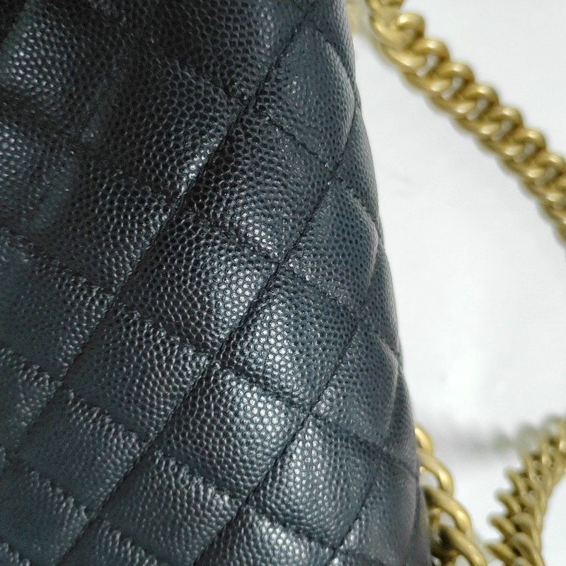 CHANEL BOY CHANEL 小號 黑色荔枝紋牛皮菱格紋斜挎包單肩包 金色五金 30開 可拆卸肩帶 9.5新-8