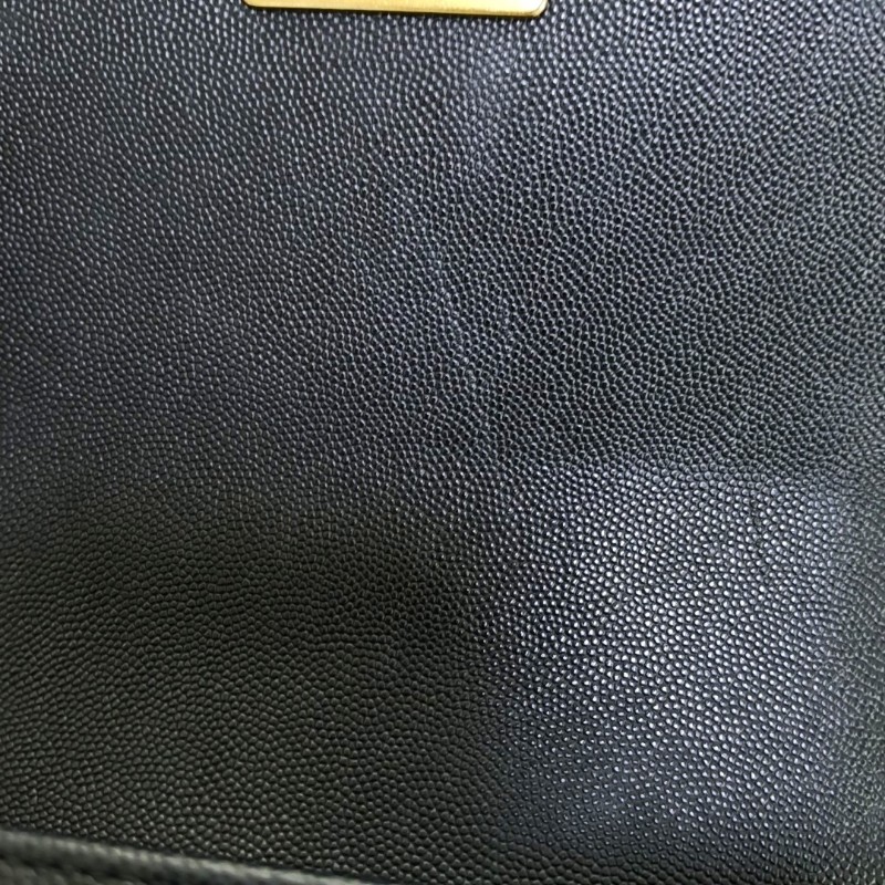 CHANEL BOY CHANEL 小號 黑色荔枝紋牛皮菱格紋斜挎包單肩包 金色五金 30開 可拆卸肩帶 9.5新-9