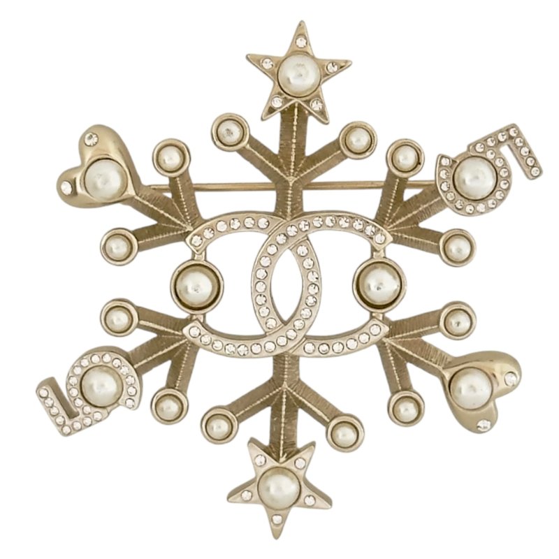 CHANEL CC 珠珠 水鑽 胸針-0