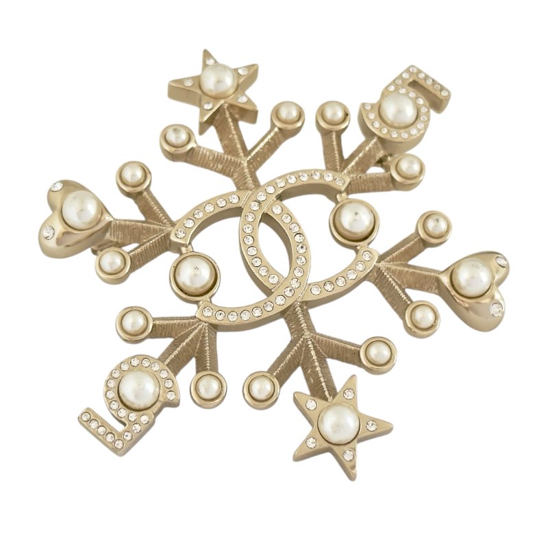 CHANEL CC 珠珠 水鑽 胸針-3