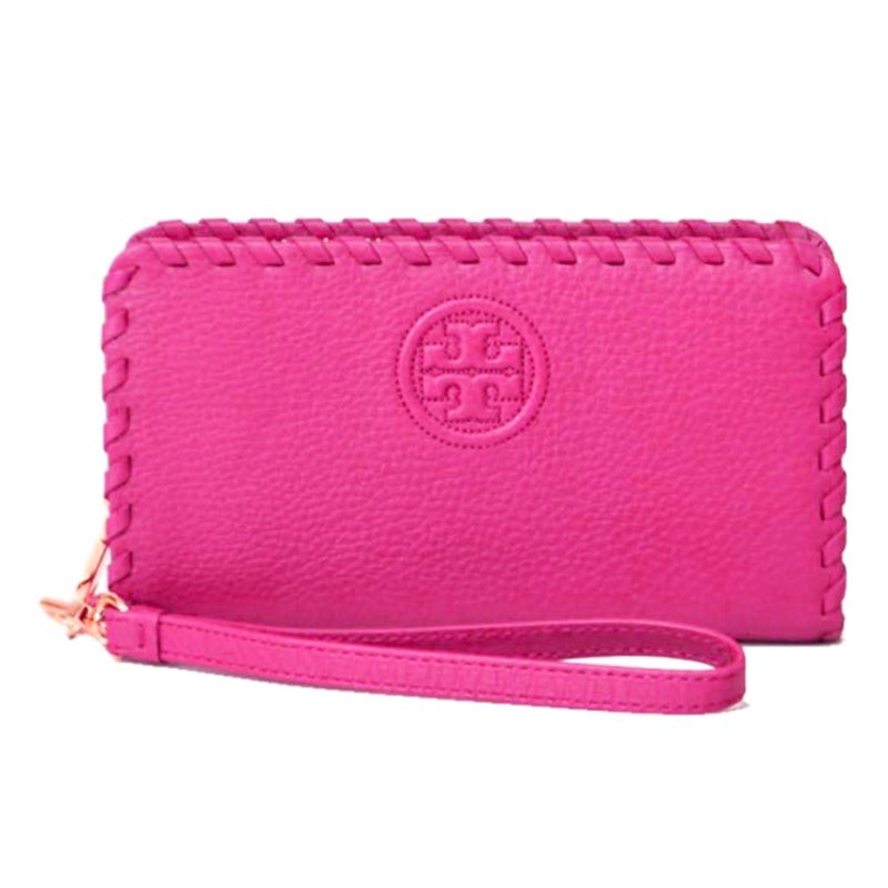 【TORY BURCH】造型皮革手拿包-粉桃色-4