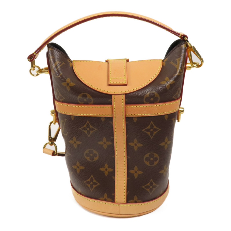 LOUIS VUITTON Monogram Duffle金扣手挽肩背兩用袋棕色-1
