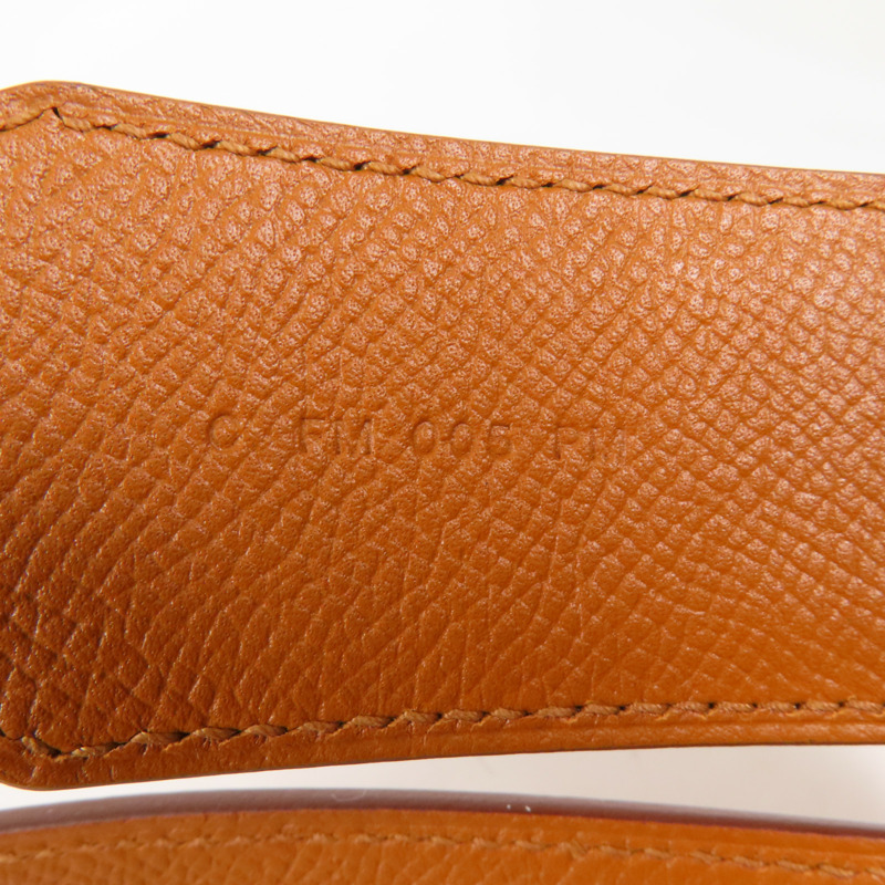 HERMES Epsom皮革Shoulder Strap銀扣肩帶Gold-7