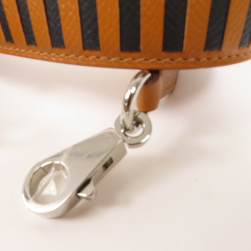 HERMES Epsom皮革Shoulder Strap銀扣肩帶Gold-10