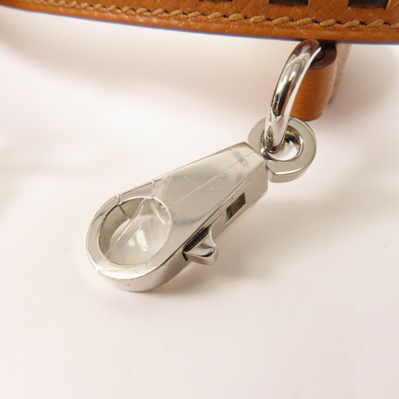 HERMES Epsom皮革Shoulder Strap銀扣肩帶Gold-11