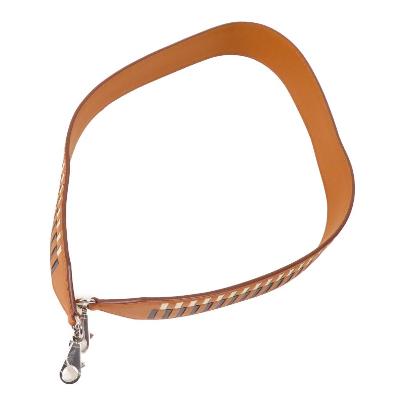 HERMES Epsom皮革Shoulder Strap銀扣肩帶Gold-1