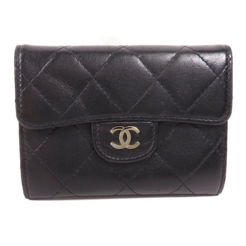 CHANEL 羊皮皮革Card Case銀扣卡片套
