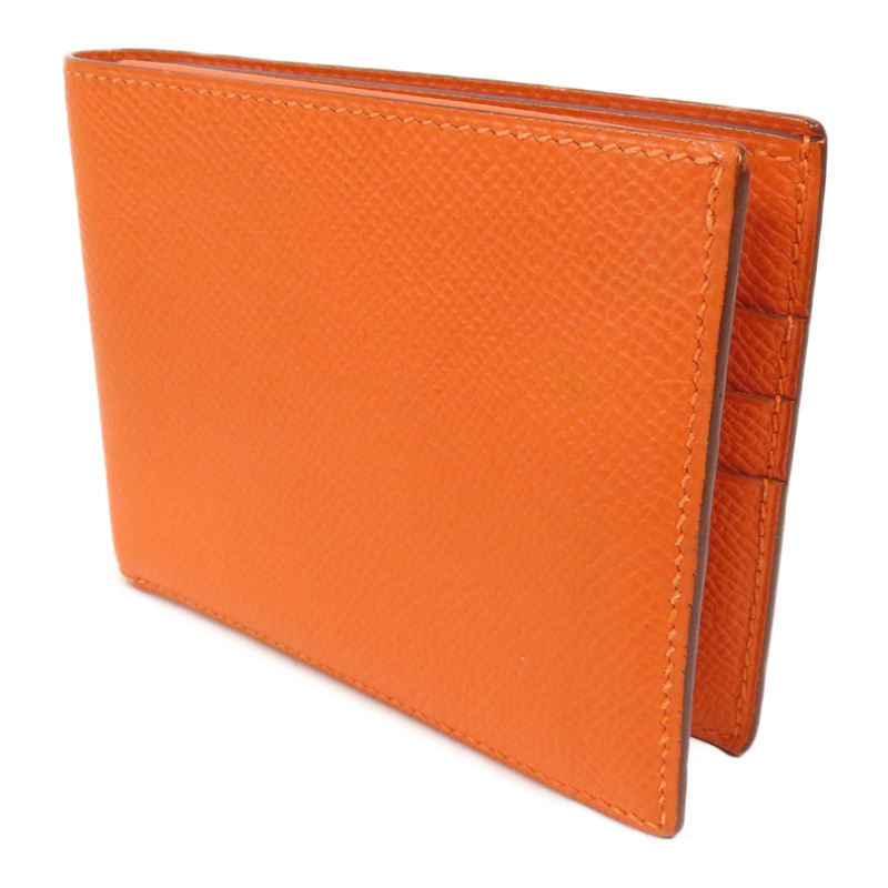 HERMES Epsom皮革Wallet錢包Orange-2