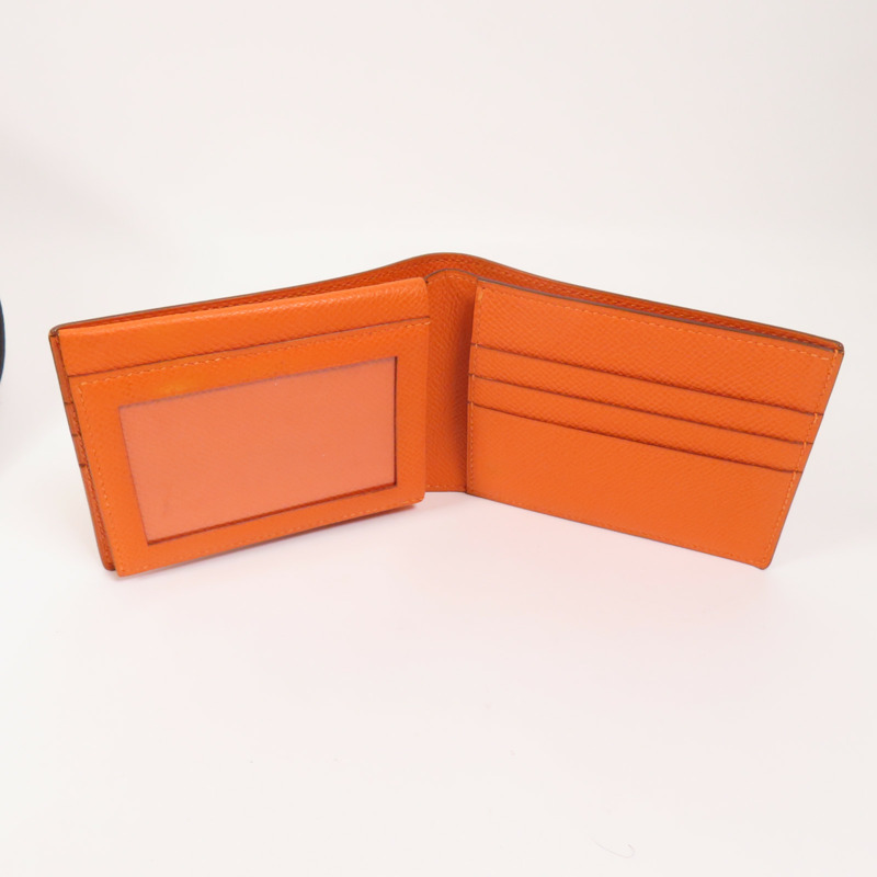 HERMES Epsom皮革Wallet錢包Orange-5