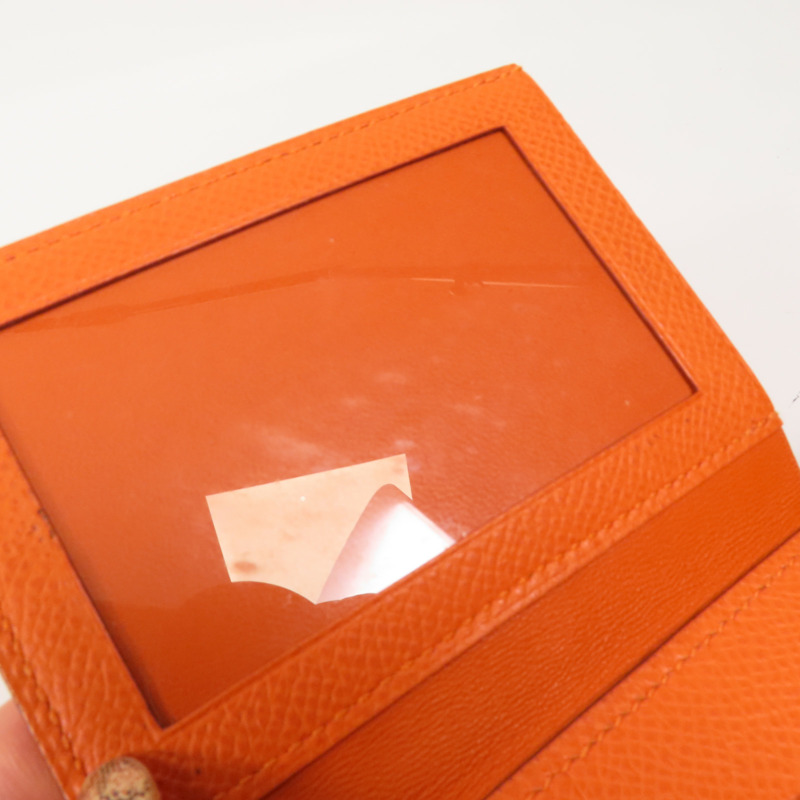 HERMES Epsom皮革Wallet錢包Orange-8