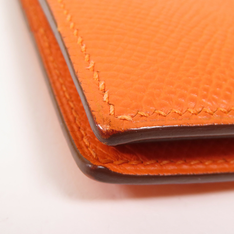 HERMES Epsom皮革Wallet錢包Orange-12