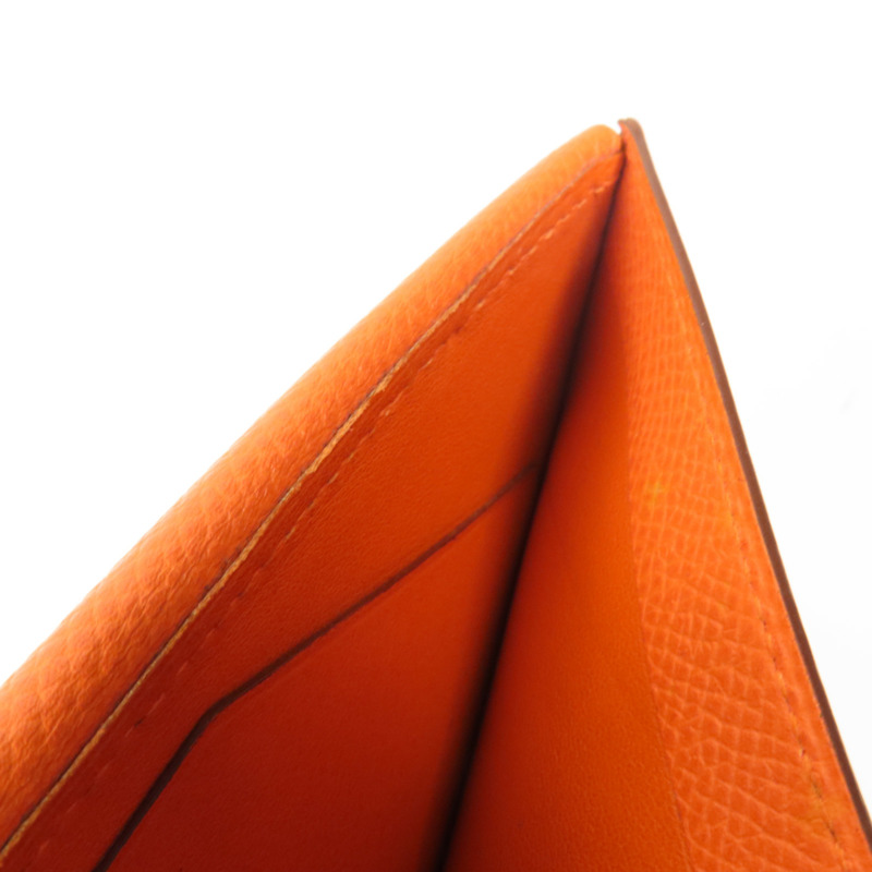 HERMES Epsom皮革Wallet錢包Orange-17