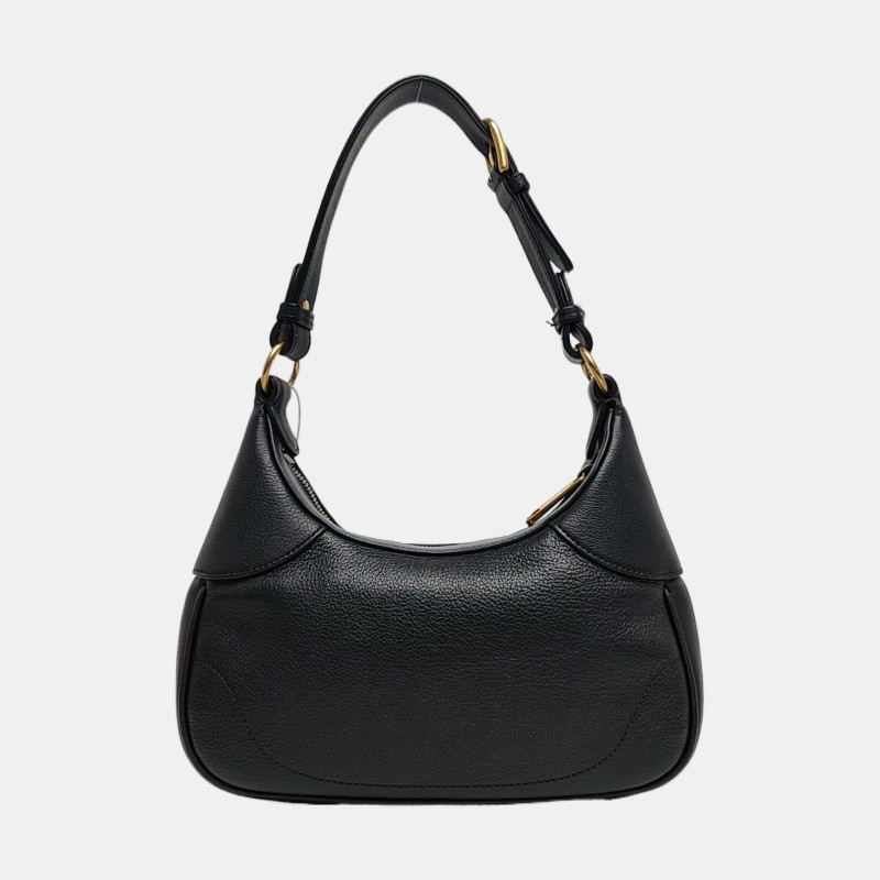 GUCCI Aphrodite 小號 黑色牛皮單肩包手提包斜挎包 金色五金 2條可拆卸肩帶-4