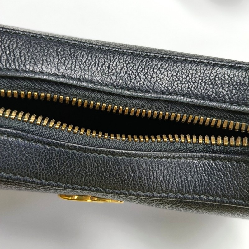 GUCCI Aphrodite 小號 黑色牛皮單肩包手提包斜挎包 金色五金 2條可拆卸肩帶-10