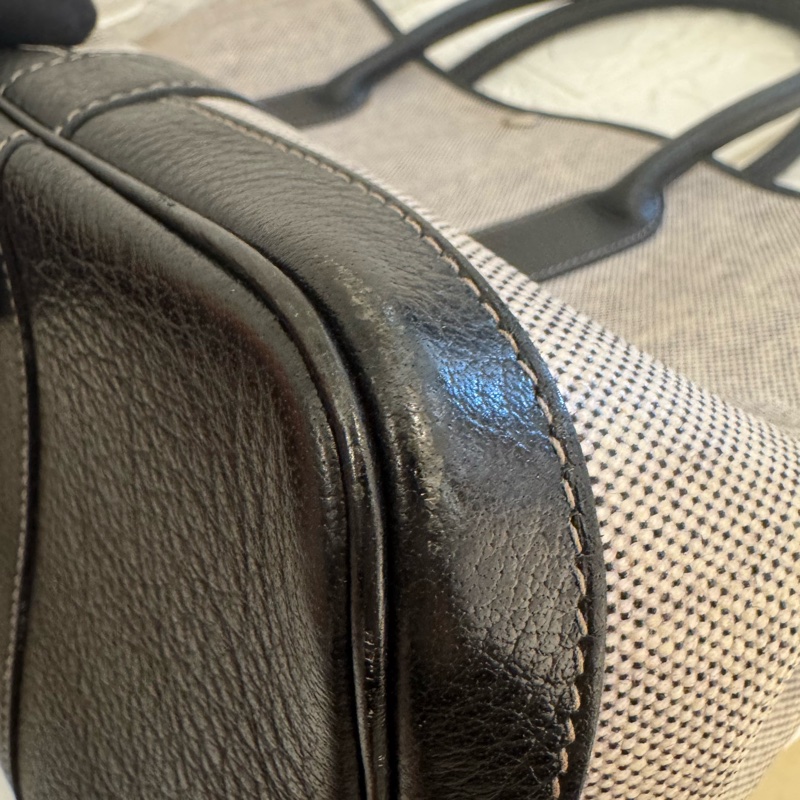 Hermes灰色帆布黑邊GP36-7