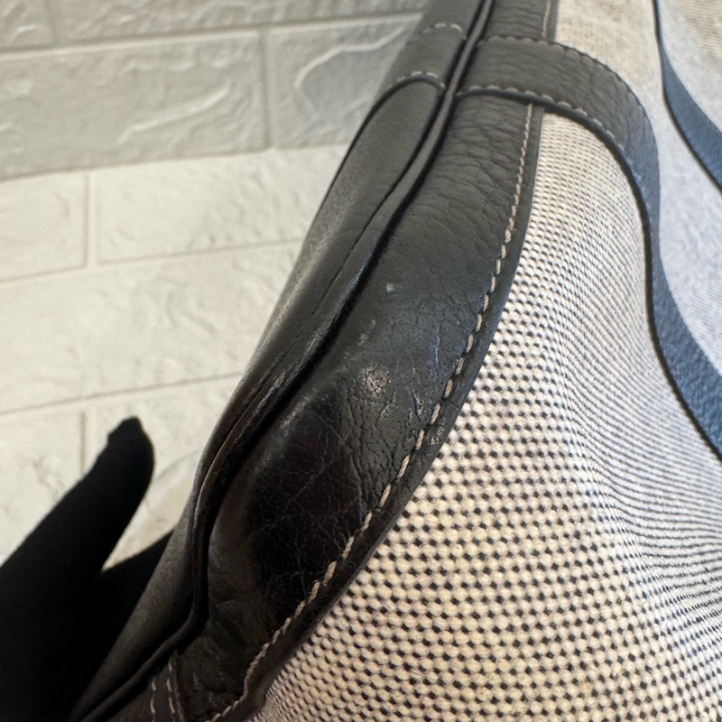 Hermes灰色帆布黑邊GP36-9