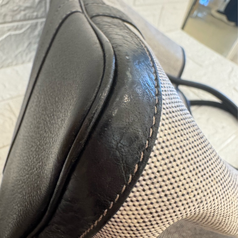 Hermes灰色帆布黑邊GP36-10