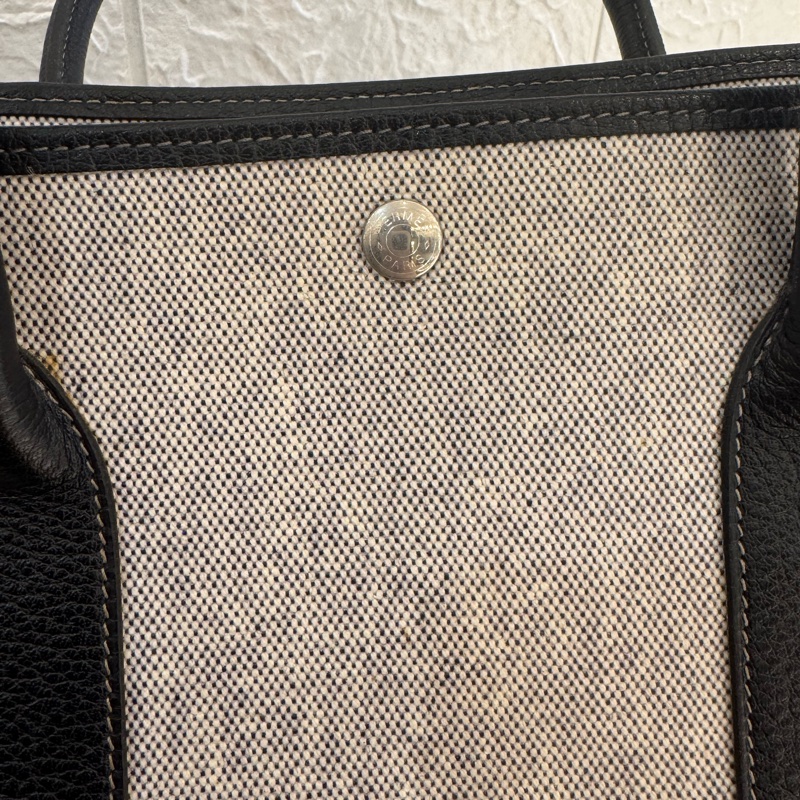 Hermes灰色帆布黑邊GP36-11