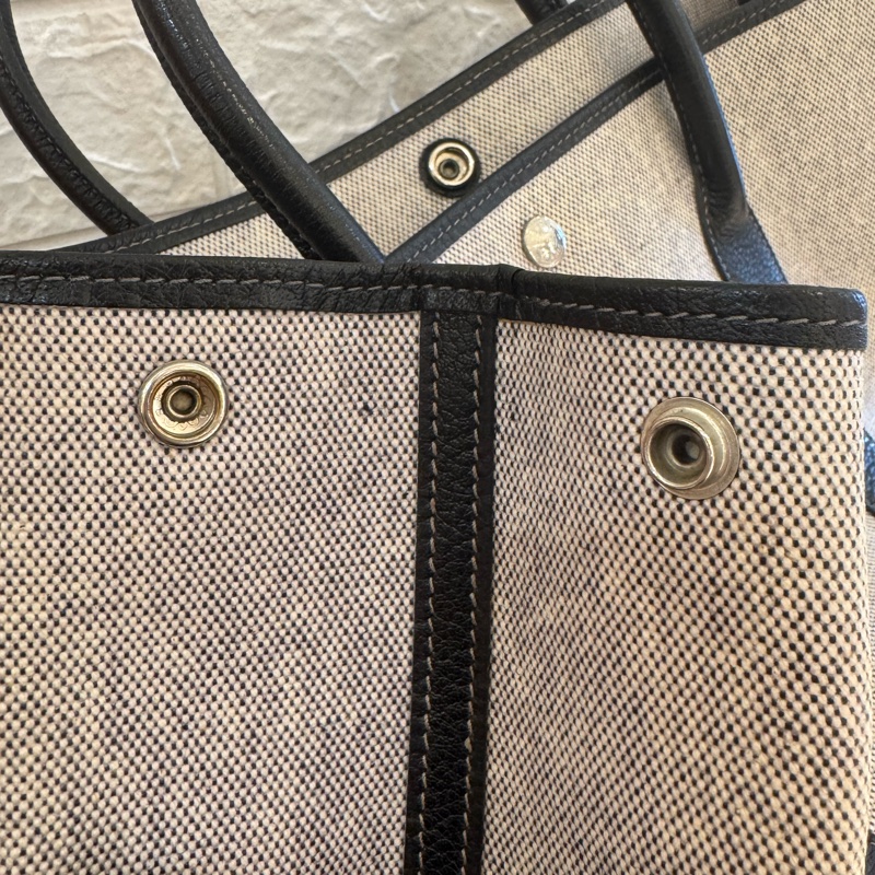 Hermes灰色帆布黑邊GP36-12