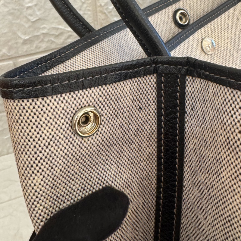 Hermes灰色帆布黑邊GP36-13