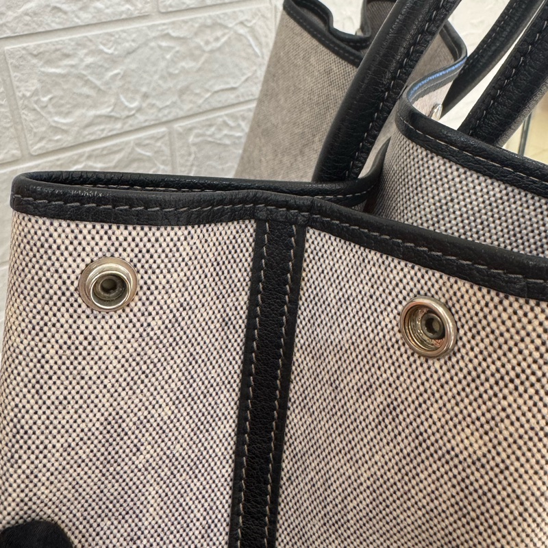 Hermes灰色帆布黑邊GP36-14