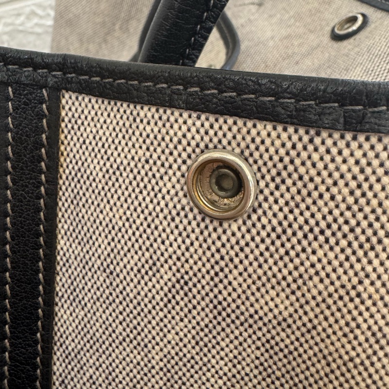 Hermes灰色帆布黑邊GP36-15