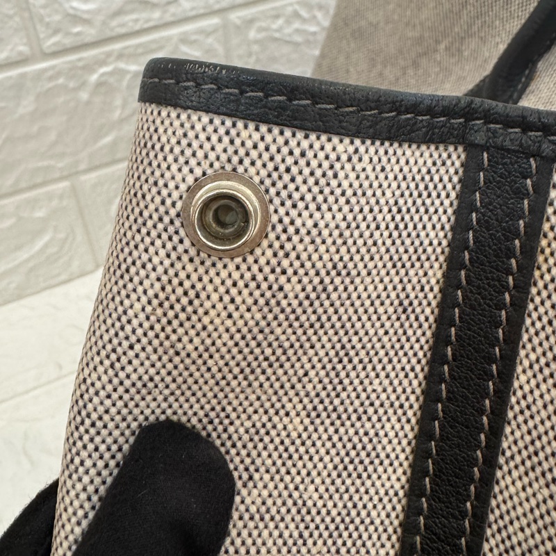 Hermes灰色帆布黑邊GP36-16