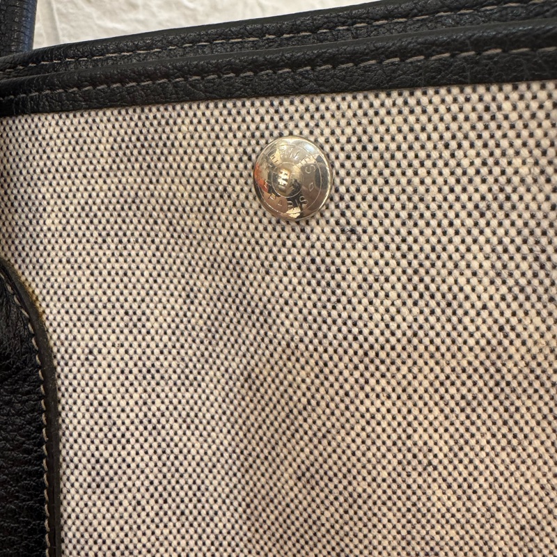 Hermes灰色帆布黑邊GP36-17