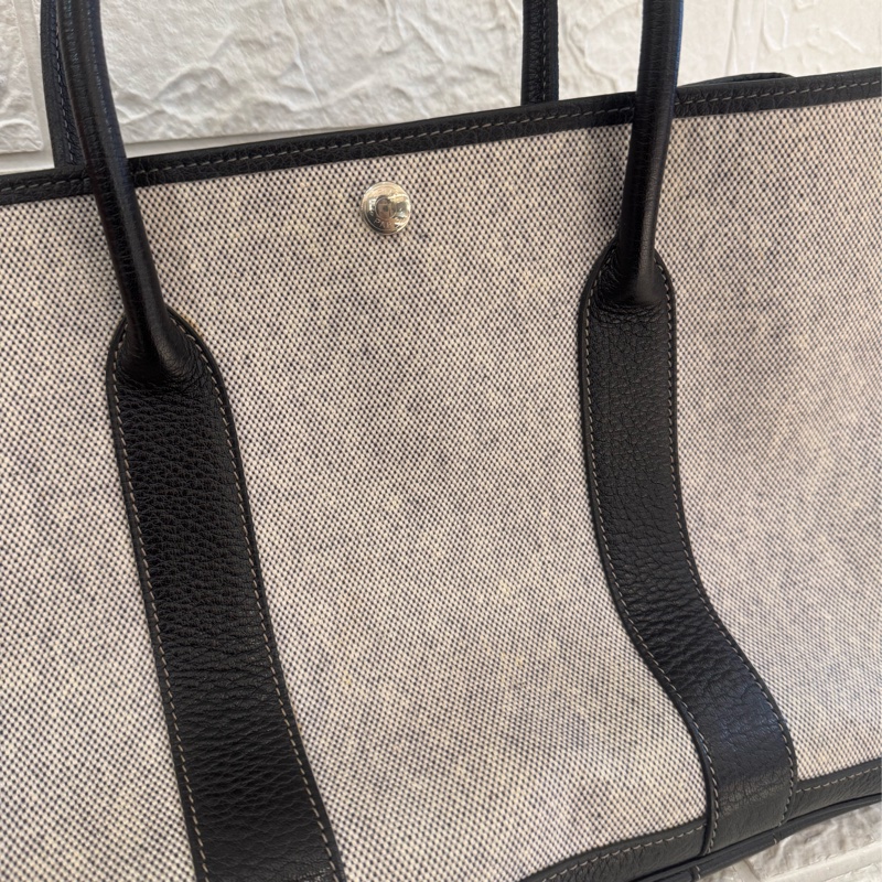 Hermes灰色帆布黑邊GP36-18