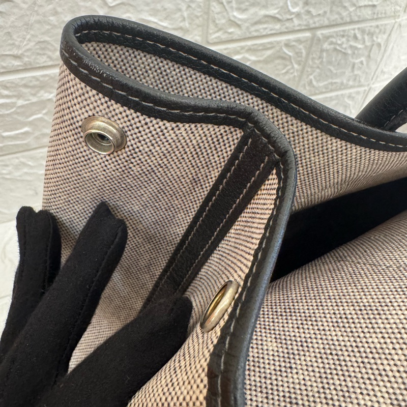 Hermes灰色帆布黑邊GP36-19