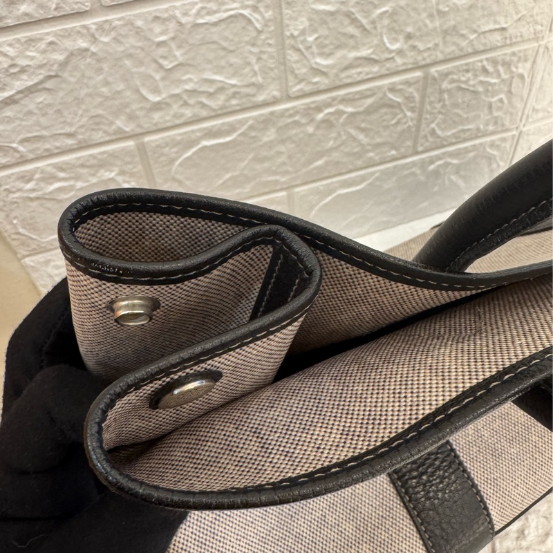 Hermes灰色帆布黑邊GP36-21