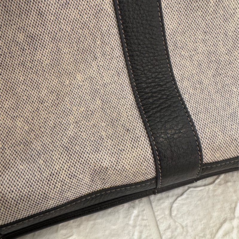 Hermes灰色帆布黑邊GP36-24