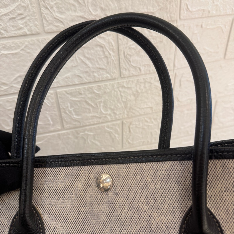 Hermes灰色帆布黑邊GP36-26