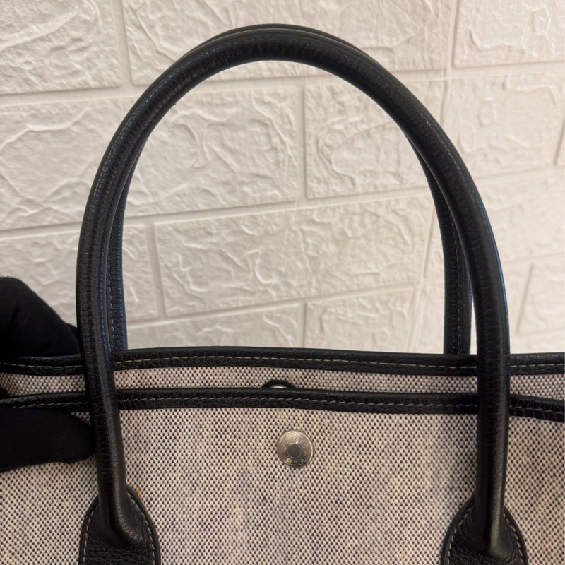 Hermes灰色帆布黑邊GP36-27