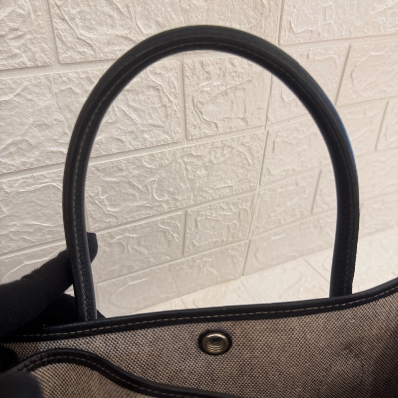 Hermes灰色帆布黑邊GP36-28