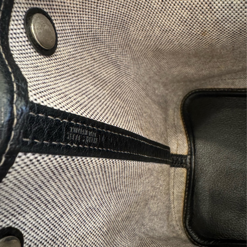 Hermes灰色帆布黑邊GP36-33