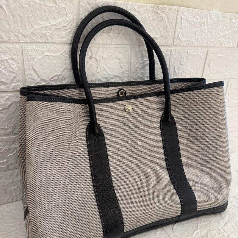 Hermes灰色帆布黑邊GP36-43