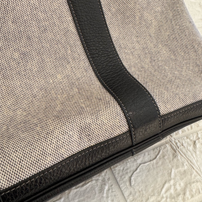 Hermes灰色帆布黑邊GP36-44