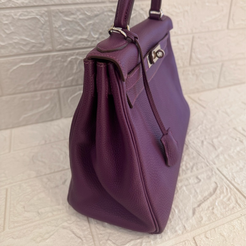 Hermes紫色銀釦kelly28 紫進不出✨-2