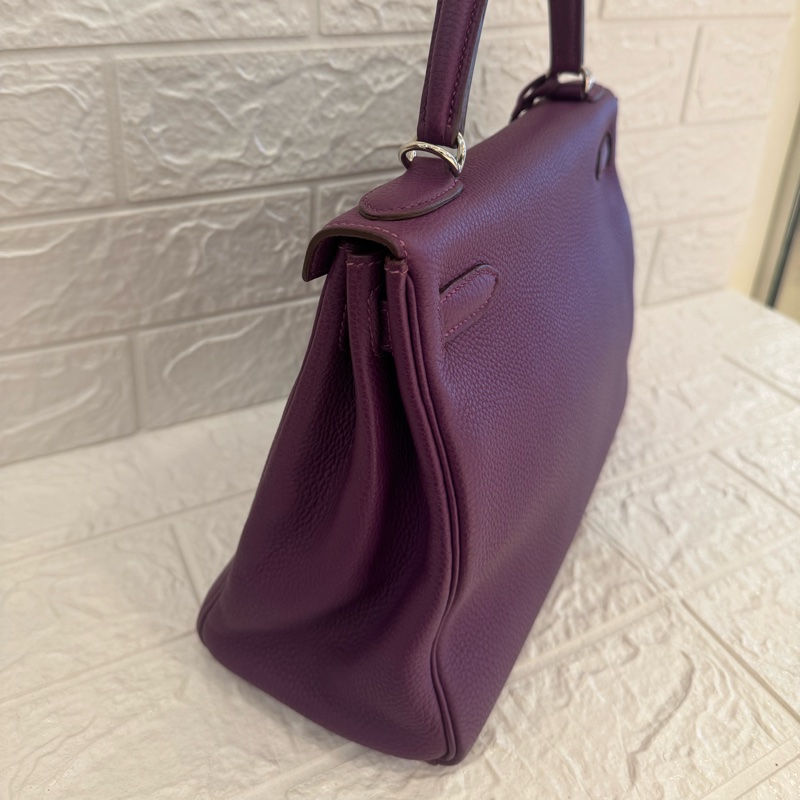 Hermes紫色銀釦kelly28 紫進不出✨-3