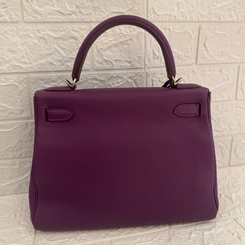 Hermes紫色銀釦kelly28 紫進不出✨-4