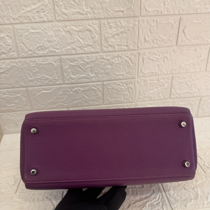 Hermes紫色銀釦kelly28 紫進不出✨-5