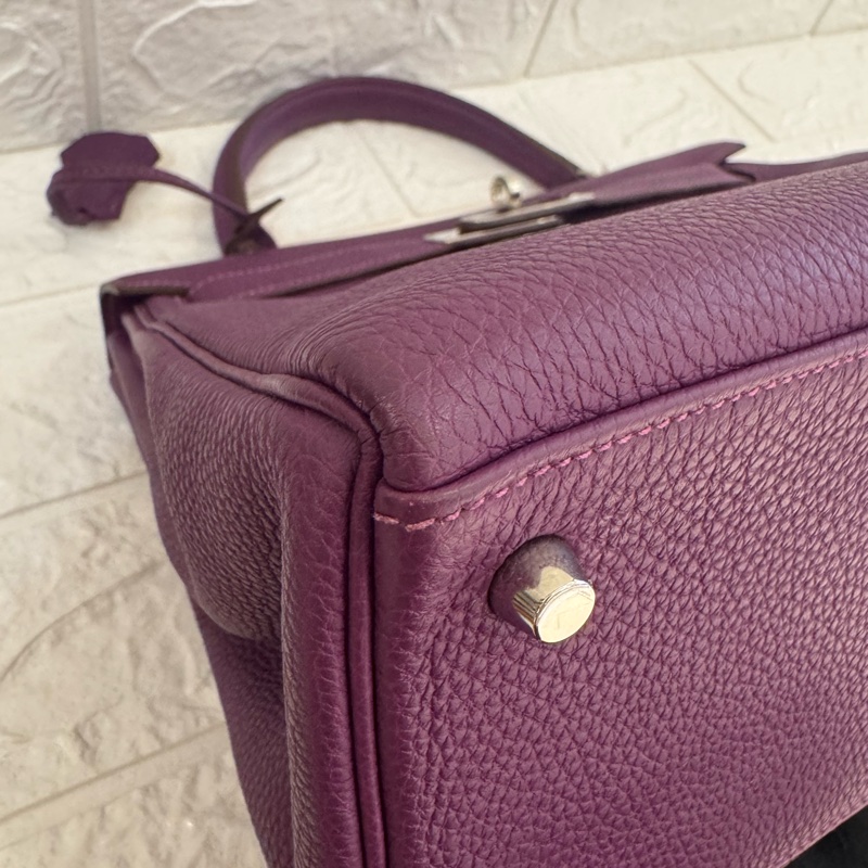 Hermes紫色銀釦kelly28 紫進不出✨-6